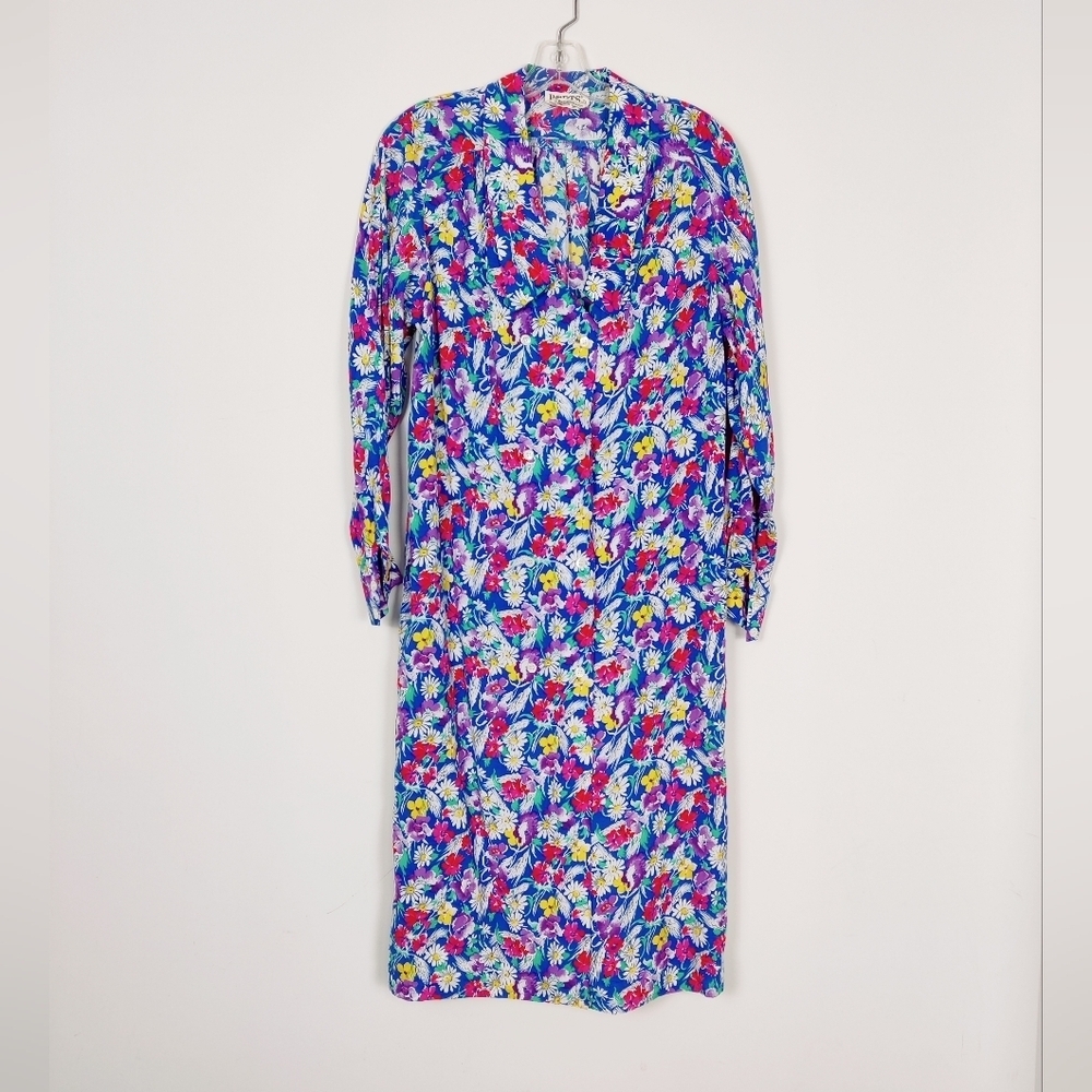 Ports International Women's Vintage Floral Midi Modest Dress Size Large XL